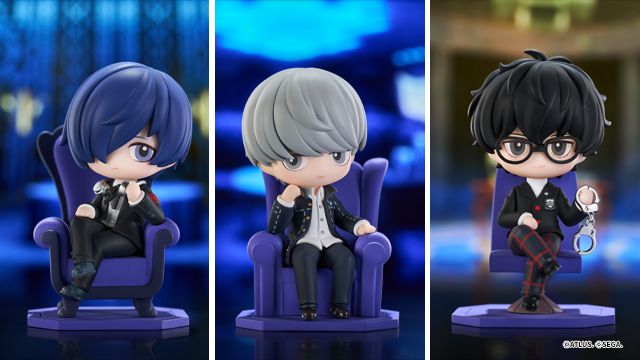 『ペルソナ３ ポータブル』、『ペルソナ４ ザ・ゴールデン』、『ペルソナ５ ザ・ロイヤル』の男性主人公たちがデフォルメフィギュア「Qset+」で登場！
